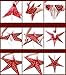 Auony 6 Pack Paper Star Lantern Lampshade, 3D Paper Star Pentagram Lampshade for Christmas Xmas Wedding Party Home Hanging Decorations