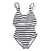 LolliLook Women Backless Striped One Piece Swimsuit Beachwear Swimwear (L)
