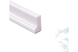 QYDKWK 39 Inch Shower Dam Shower Threshold Collapsible Water Barrier Self-Adhesive Shower Water Stopper Splash Guard Keeping Dry and Wet Separation for Bathroom and Kitchen (White)