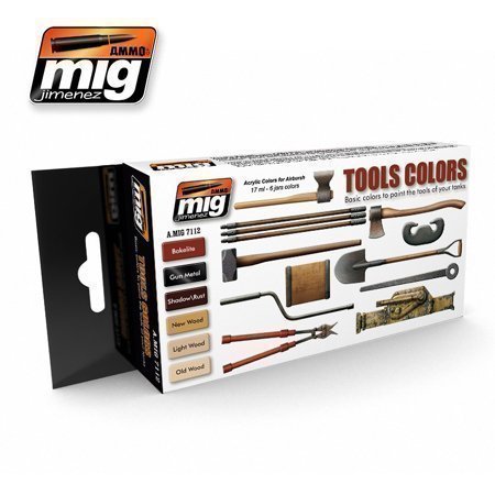 AMMO MIG-7112 Tool Colors Acrylic Paint Set, Multicolour