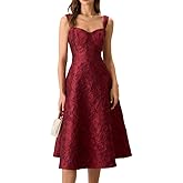 RIHOAS Women's The Sweetheart Neck Jacquard Midi Dress, A-Line Formal Party Dress for Special Occasions