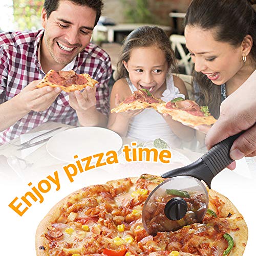 Pizza Cutter Wheel LUXEAR Stainless Steel Pizza Wheel Dishwasher Safe Super Sharp Pizza Slicer with Non Slip Handle and Protective Cover, Ideal For Pizza Pies Waffles and Dough Cookies, Easy to Clean. - Thumbnail 5