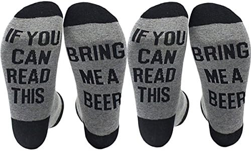 Funny Novelty Socks If You Can Read This Bring Me - Coffee Wine Bacon Tacos Dress Socks For Men Women and Kids