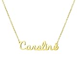 Awegift Name Necklace Big Initial Gold Plated Best