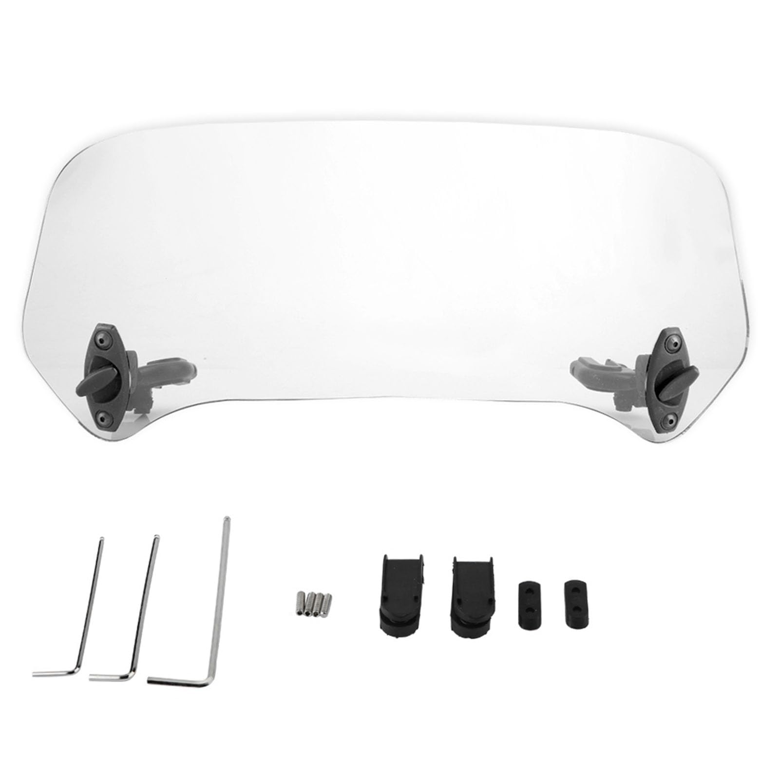 KIMISS Motorcycle Adjustable WindScreen, Universal Motorcycle Modified Windscreen Windshield Spoiler Air Deflector (Transparent)