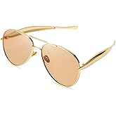 SODQW Gold Aviator Sunglasses for Women Men Trendy Designer Metal Sun Glasses with UV400 Metal Frame Ladies Shades