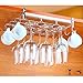 EigPluy Wine Glass Rack - 2 in 1 Under Cabinet Wine Glass Holder and Mug Hooks Hanging Rack - Multifunction Nail Free Stemware Rack Coffee Cup Holder Mug Wine Glasses Storage Shelf