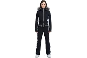 HIGH EXPERIENCE Women Ski Suit One Piece Snow Jumpsuit Snow Stretchy Outfit Snowboard Onesie Insulated Waterproof Winter Warm