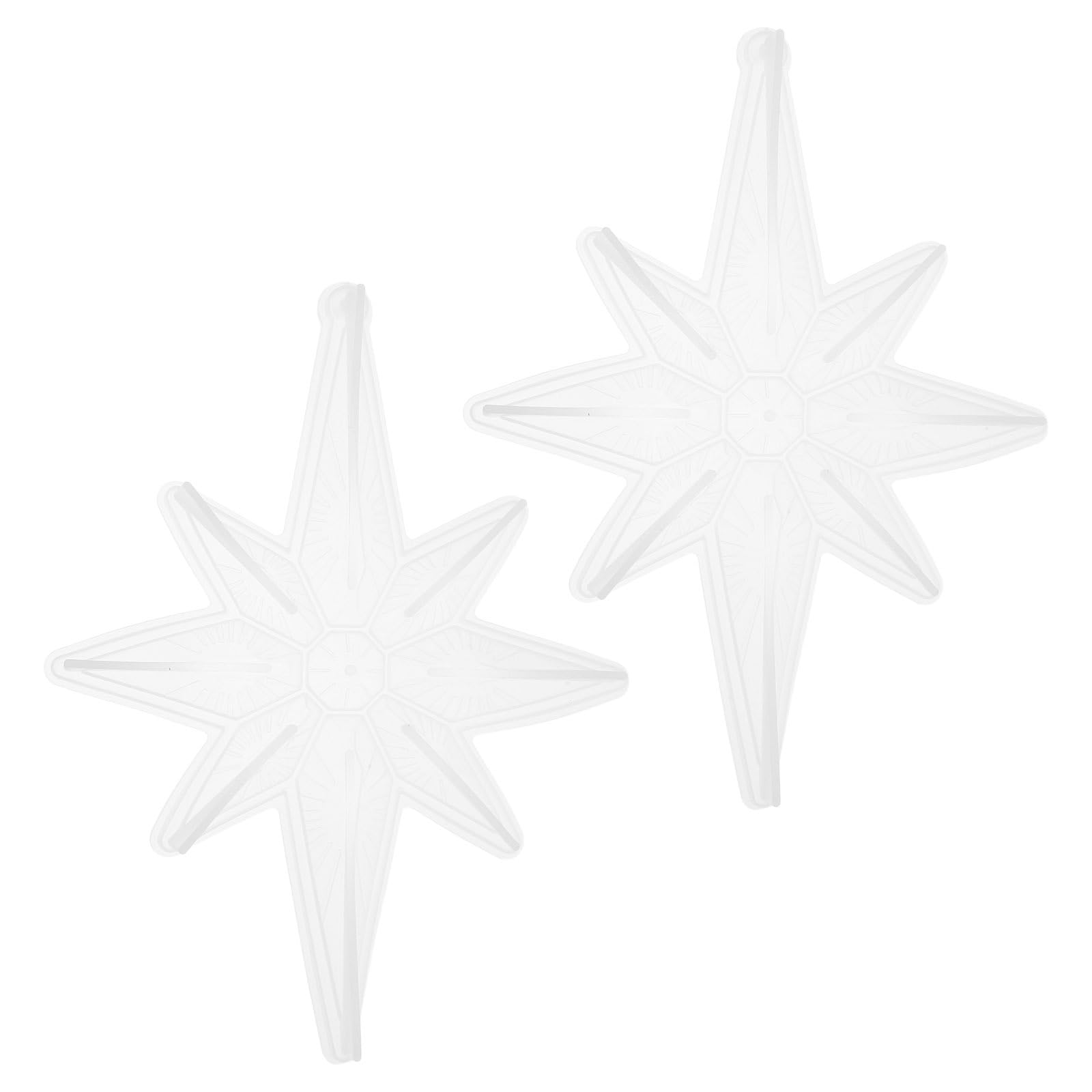 STOBOK Octagonal Star Silicone Mold Christmas Resin Snowflake Casting Mold with Hanging Hole DIY Xmas Tree Decoration Star Pendant Making Craft 2pcs