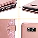 Dailylux Case for Samsung Galaxy S8 5.8” - [Built-in 9 Card Slots] Protective Faux Leather Folio Flip Wallet Case with Wrist Strap, Cash Holder, Magnetic Closure, Glitter Rose Gold