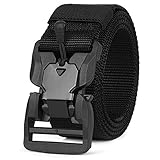 Tactical Belt with Magnetic Quick-Release Buckle Military Style Nylon Webbing Ri