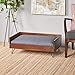 Great Deal Furniture Ophelia Mid Century Modern Ped Bed with Acacia Wood Frame, Dark Oak and Dark Graythumb 3