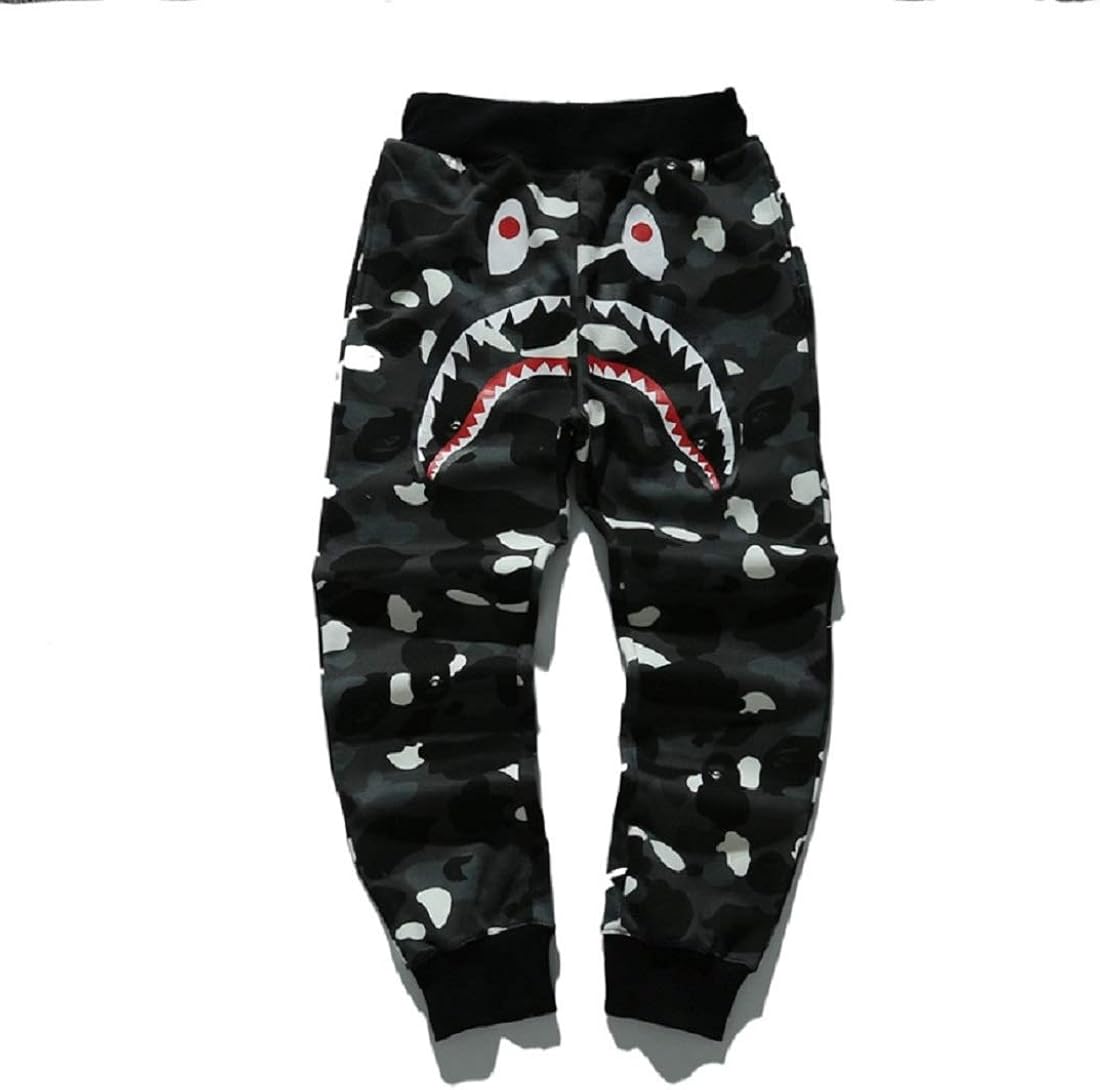 Big Mouth Shark Ape Bape Mens Fashion Casual Sports Jogger Pants