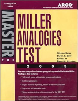 Arco Master the Miller Analogies Test 2003 Arco Master the Miller Analogies Test 2003