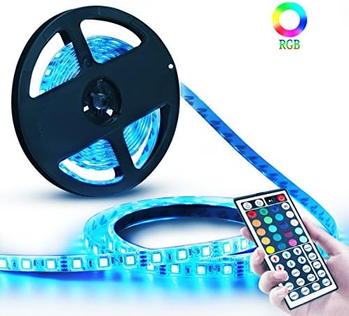 LED Strip Light, AKNMSOY Flexible 10M/32.8ft 5050RGB 600Leds Color Changing Strip Lights Tape Kit with 44 Keys Remote Controller and DC 24V Power Supply for Christmas,Party,Wedding,Indoor Decoration