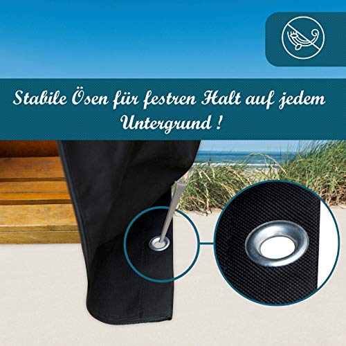 GreenEcho® Strandkorb Schutzhülle L - 135cm Breit - mit Belüftungsöffnungen, Wasserdicht, Winddicht,Reißfest 600d Oxford… – Bild 7