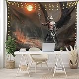 Ambesonne Fantasy World Tapestry, Knight with Wings