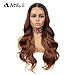 NOBLE Chestnut Lace Front Wigs Natural Wave Long Wavy Wigs Synthetic 360 Lace Free Part Pre Plucked Wigs for Women (29inches, TT4/3427)