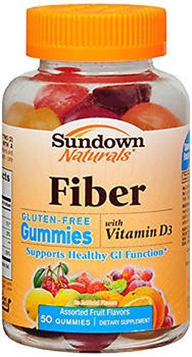 Sundown Naturals Fiber with D3 Gummies, 50 Count
