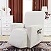 subrtex Recliner Chair Slipcover Stretch Lazy Boy Covers for Leather Furniture Protector Rocker Sofa Cover with Side Pocket (Recliner, Off-White)