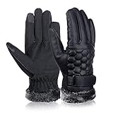 Vbiger Outdoor Leather Gloves Winter Mittens Touch Screen Gloves For Men