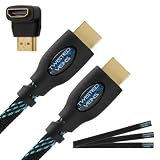 Twisted Veins (10 ft) High Speed HDMI Cable + Right Angle Adapter and Velcro Cable Ties (Latest Version Supports Ethernet, 3D, and Audio Return)