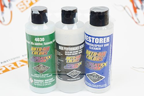 Createx colors additive sample set includes 4oz intercoat + restorer + reducer. by SprayGunner