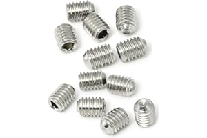 M4 x 4mm Stainless Steel Socket Set Screws Hexagon Socket Flat Head Set Screws Hexagon Socket Drive Headless Screws, Pack of 