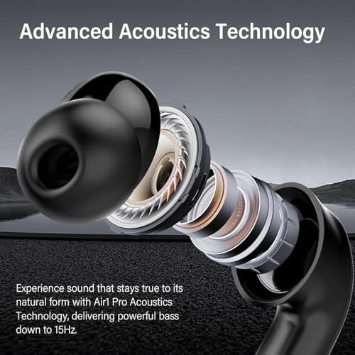 Bluetooth Headphones with Hybrid Active Noise Cancellation, In-Ear Headphones Wireless Bluetooth 5.4, 6Mic, 49 Hours Playback, Powerful Bass, 8 EQ Modes, App Control, Wireless Charging, Multipoint