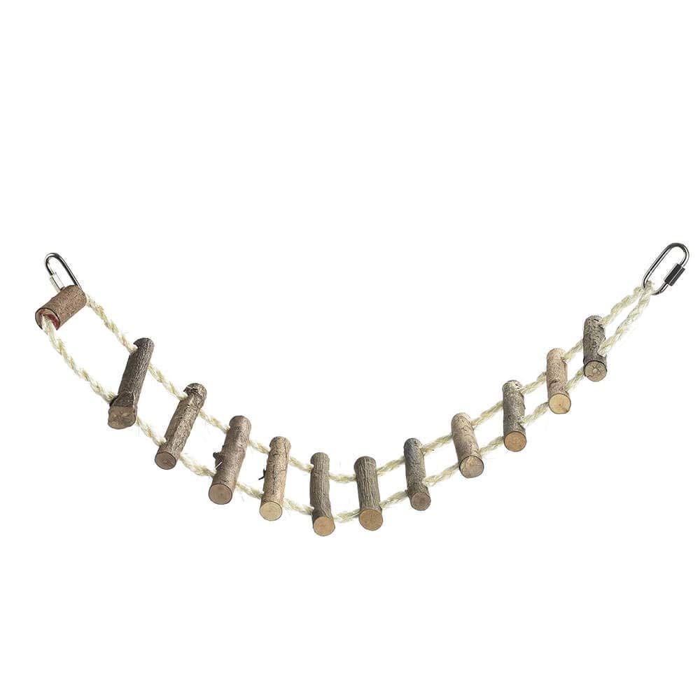Natural Sisal Rope and Log Bridge Parrot Toy - Large