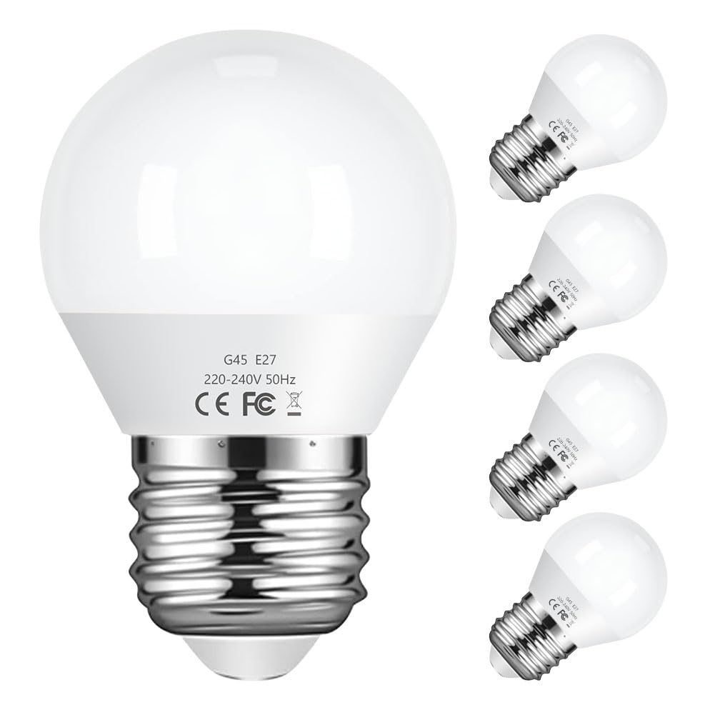 Vicloon LED E27 Golf Ball Light Bulbs, 5 Pack 6W G45, 40W Incandescent Equivalent, 50W Halogen Equivalent, Cold White 6500K, No Dimmable