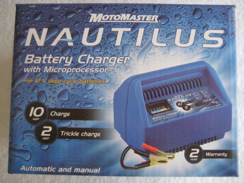 MotoMaster Nautilus Battery Charger with Microprocessor, 12V, 2A/10A, Automatic and Manual Modes (Manufactured by Schumacher)