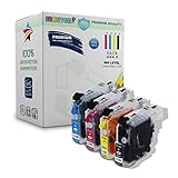 INKUTEN 4 Refillable Cartridge for Brother LC203 LC203XL (Prefilled) With Auto Reset Chips