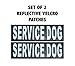 Doggie Stylz Set of 2 Reflective Service Dog Removable Patches with Hook Backing for Working Dog Harnesses & Vests. Durable and Interchangeable - (Large 6