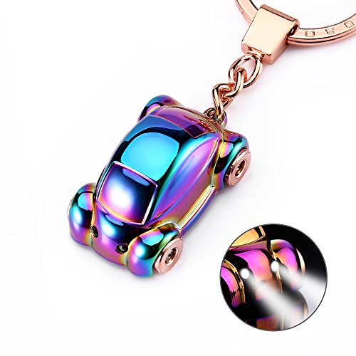 Keychain Flashlight, Jobon Zinc Alloy Car Key Chain with LED Light, Key Rings for Men, Women, Car Decorations, Perfect Christmas Gifts (Color)