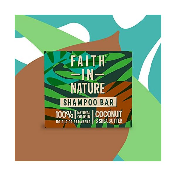 Faith In Nature Natural Coconut & Shea Butter Shampoo Bar, Hydrating, Vegan & Cruelty Free, Paraben and SLS Free, for…