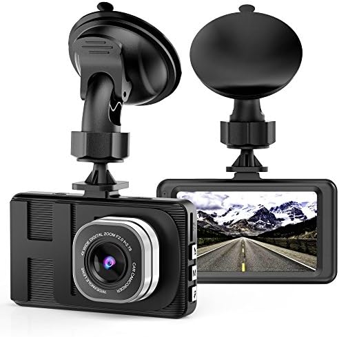 Dash Cam,VKAKA Camera for Cars with Full HD 1080P 170 Degree Super Wide Angle Cameras, 3.0" TFT Display, G-Sensor, WDR, Loop Recording (Black)