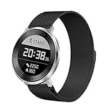 Huawei Fit Band, Lamshaw Milanese Magnetic Loop Stainless Steel Watch Strap for Huawei Fit Smart Fitness Watch (Black - Wrist (6.5-9