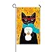 Rossne G sun Autumn Coffee White Tea Black Cat Garden Flag House Flag Decoration Double Sided Flag 12.5" x 18"