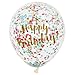 Foil Glitzy Rainbow Happy Birthday Confetti Balloons, 6ct