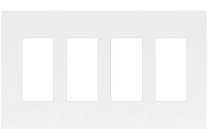 LIDER Matte Finish Quadruple Decorator Switch Cover, Screwless Wall Plate, Mid-Size 4-Gang 4.88" x 8.58", Polycarbonate Therm