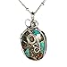Bonnie Handmade Wire Necklace Natural Stone Agate Women's Art Jewelry-Wire Wrap Pendant (Style 3)