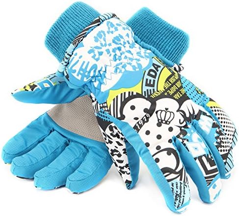 Ski Gloves,DUZCLI Winter Warm Waterproof Snow Gloves For Men,Women,Boys(Blue,S)