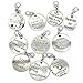 10PCS 10 Words Antique Silver Tone Clip-on Charms Collection, Vintage Jewelry Supply Lot, Wholesale C36