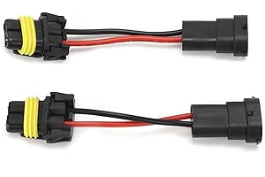 H11 to 9005 9006 Adapter, Fydun 2 Pcs 12V-24V H11 Male to 9005/9006 Female Wiring Harness Adapter Headlight Wiring Harness