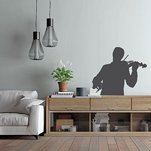 Violin Wall Decor - Vinyl Silhouette Decal - Violinist Gifts For Bedroom, Playroom or Music Room Decoration