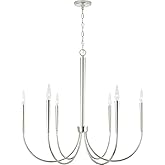 Capital Lighting 445961PN Holden Modern Round Candle Chandelier, 6-Light 360 Total Watts, 31" H x 33" W, Polished Nickel
