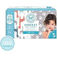 The Honest Company Super Club Box Diapers with TrueAbsorb Technology, Pandas & Safari, Size 5, 100 Count