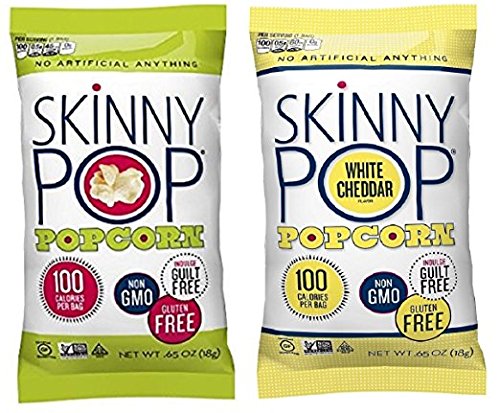 image for Skinny Pop Popcorn .65 oz Original & White Cheddar 100 Calorie Bag Var