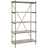 Safavieh Home Collection Rigby 5 Tier Etagere, Rustic Oak/Gold